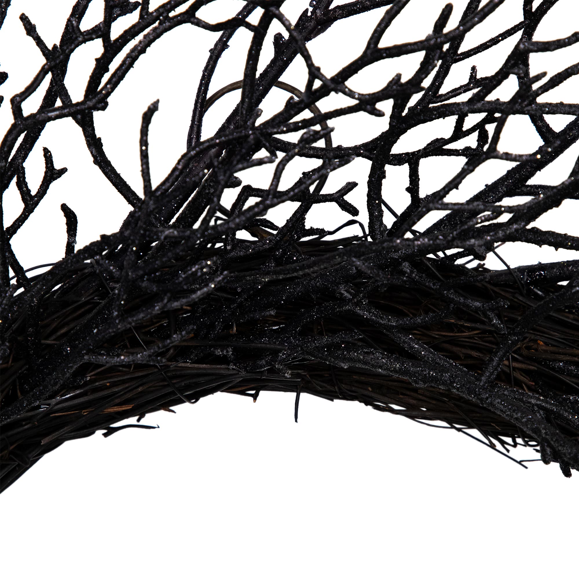 24" Black Halloween Twig Wreath